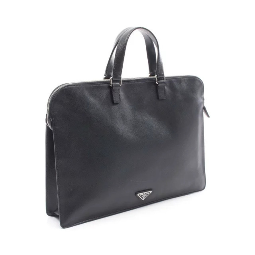 Prada Leather Black Bag SAFFIANO Business TRAVEL Black